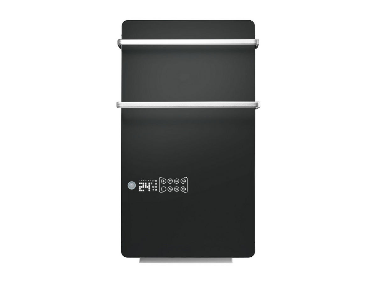 HANDTUCHTROCKNER Schwarz mit Elektrosystem und Wandhalterung 2000 W - Schwarz, Metall (46/80/17cm) - Purline