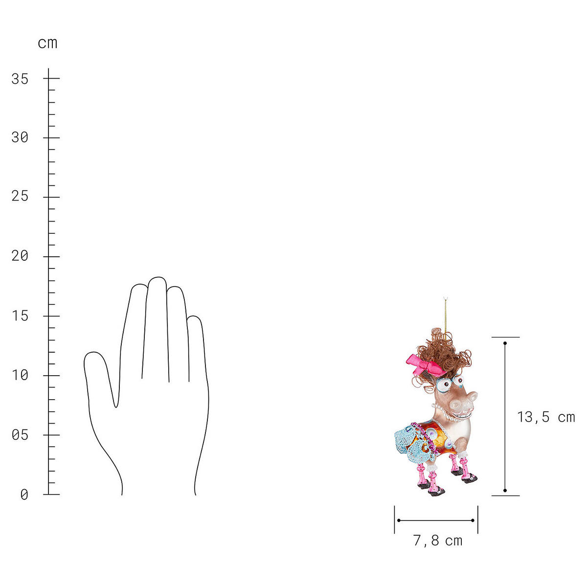 BAUMANHÄNGER Hang On Pferd - Braun, Glas (5/14/8cm) - Butlers