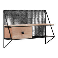 WANDREGAL Lelia Natur/Schwarz Echtholz/MDF - Naturfarben, Holz (60/43/20cm)