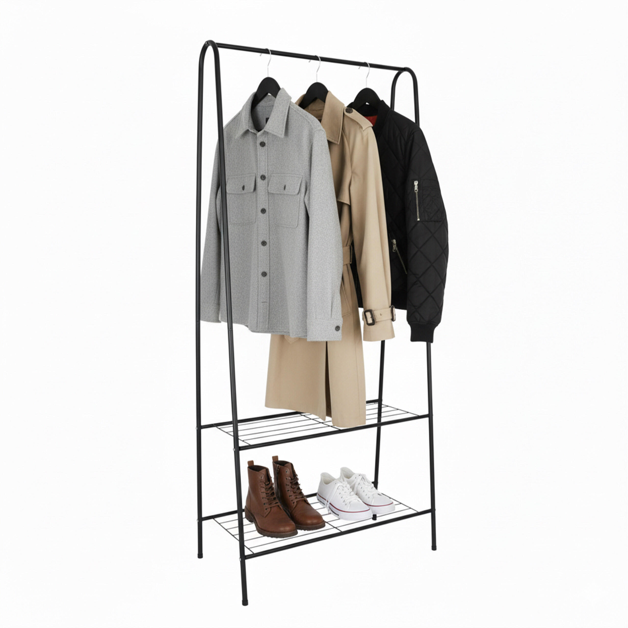 KLEIDERSTÄNDER - Schwarz, Metall (60/151/34.5cm) - Relaxdays