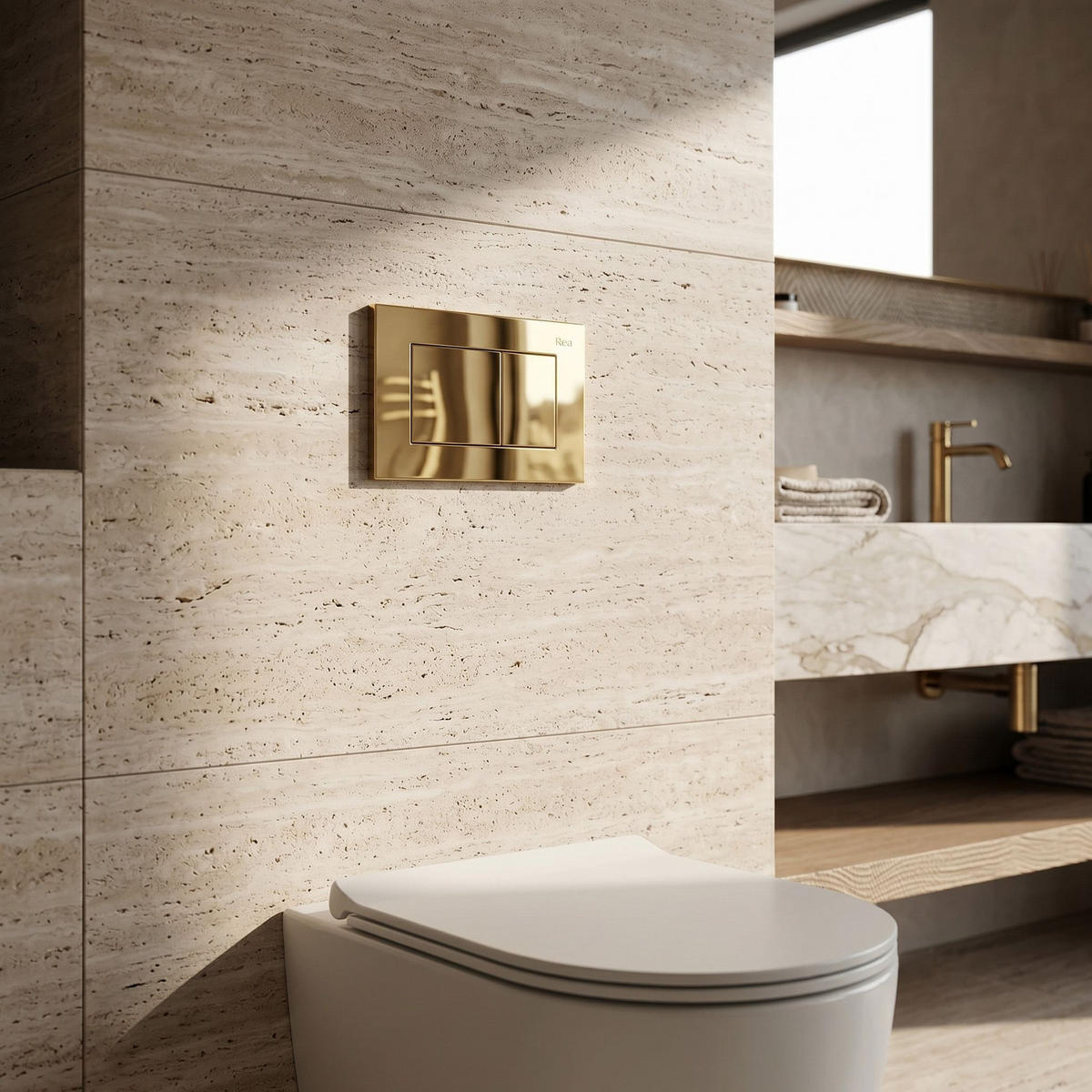 VORWANDELEMENT Für Wc K011a-q Rea J Gold - Titanfarben, Metall (52.5/103.5/16cm) - REA