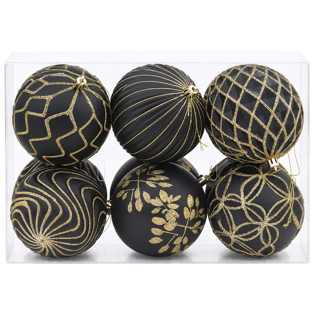 WEIHNACHTSKUGELSET XL 12 -teilig 10 cm Schwarz Polystyrol - Schwarz, Kunststoff (10/10/10cm) - vidaXL