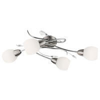 LED DECKENLEUCHTE Metall Silber Kristalloptik - Silberfarben, Glas (70/25/21cm) - Globo Lighting