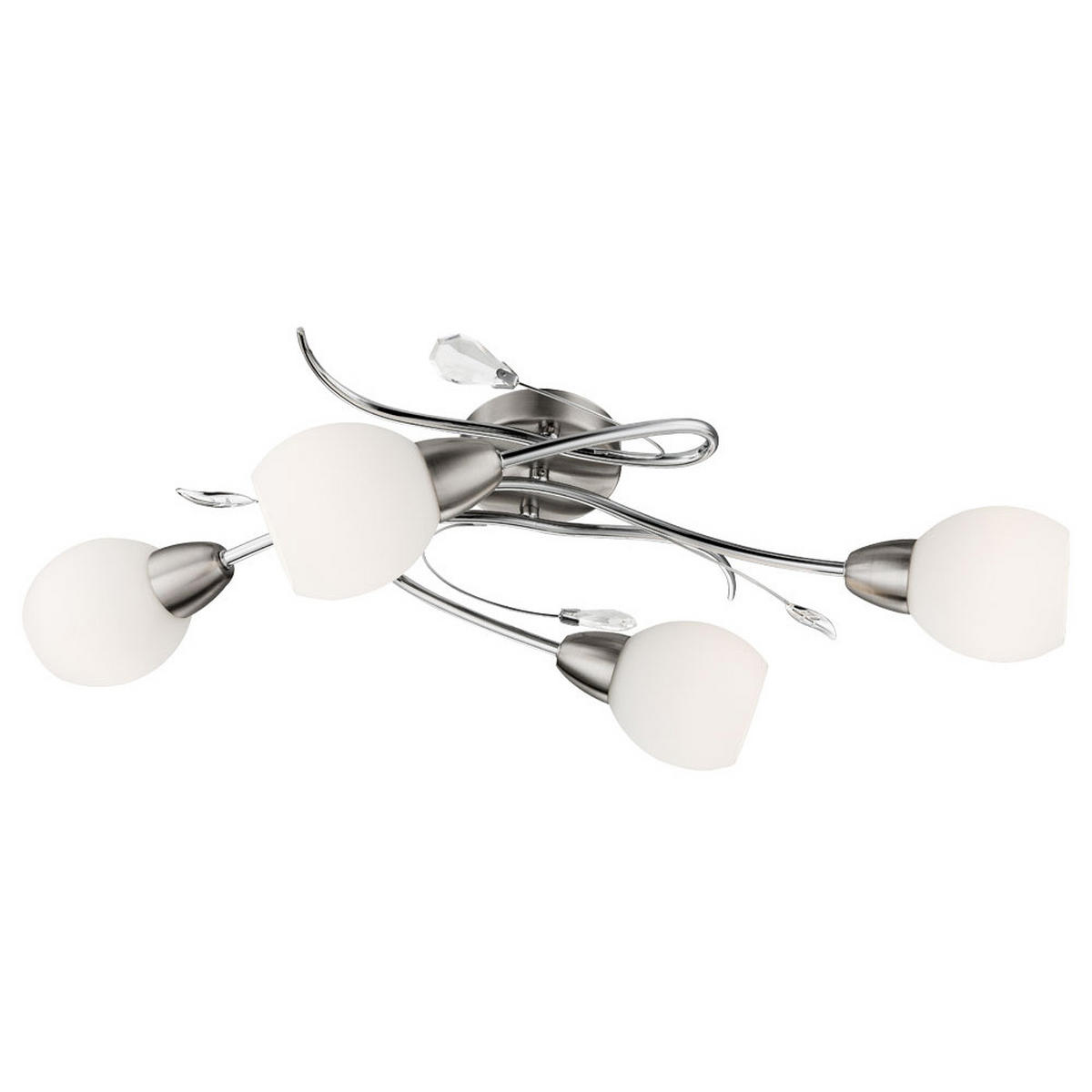 LED DECKENLEUCHTE Metall Silber Kristalloptik - Silberfarben, Glas (70/25/21cm) - Globo Lighting