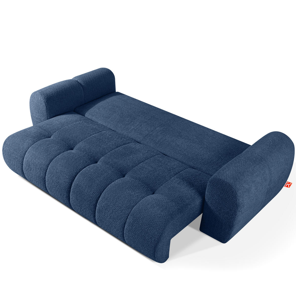 EINZELSOFA LIRA, Dunkelblau, Bouclé - Dunkelblau, Holz/Holzwerkstoff (256/84/112cm) - KONSIMO®