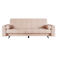 SCHLAFSOFA Zuri - Hellrosa/Schwarz, Holz/Textil (240/93/91cm) - MIRJAN24