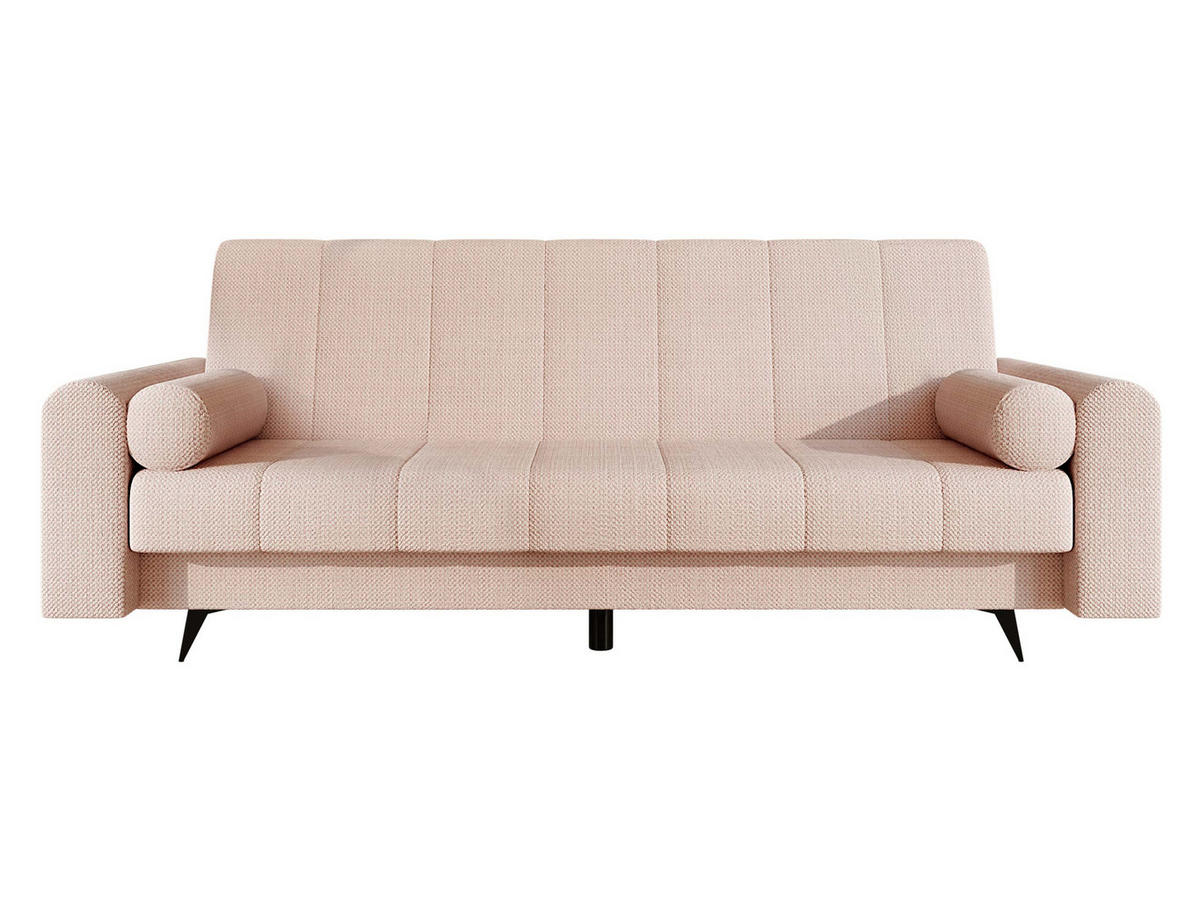 SCHLAFSOFA Zuri - Hellrosa/Schwarz, Holz/Textil (240/93/91cm) - MIRJAN24