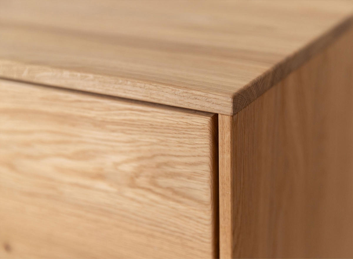 KOMMODE Tirano Eiche Natur 154 / 39 / 84cm - Eichefarben/Schwarz, Holz/Metall (154/84/39cm) - Feldmann-Wohnen