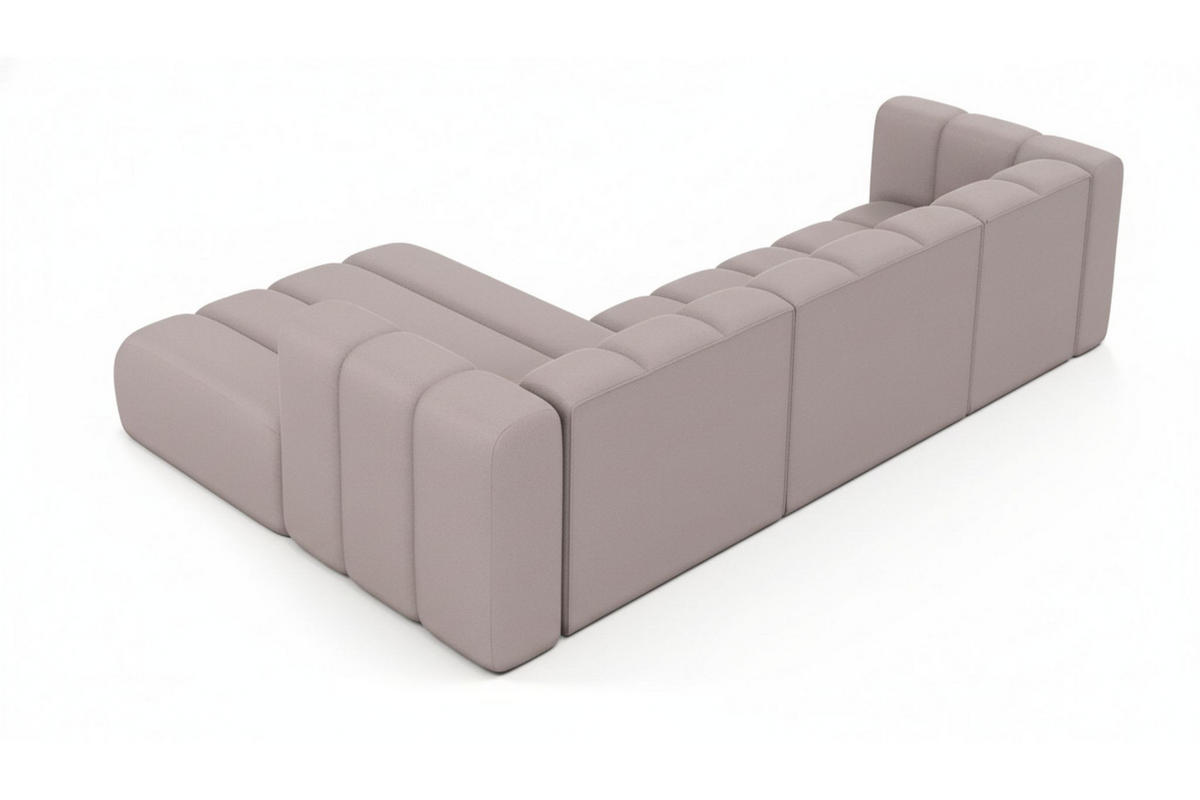 ECKSOFA L-Form Grand L 287 cm, Veloursstoff Salvador, Grau, Links - Grau, Holz (287/179cm) - Kaiser Möbel