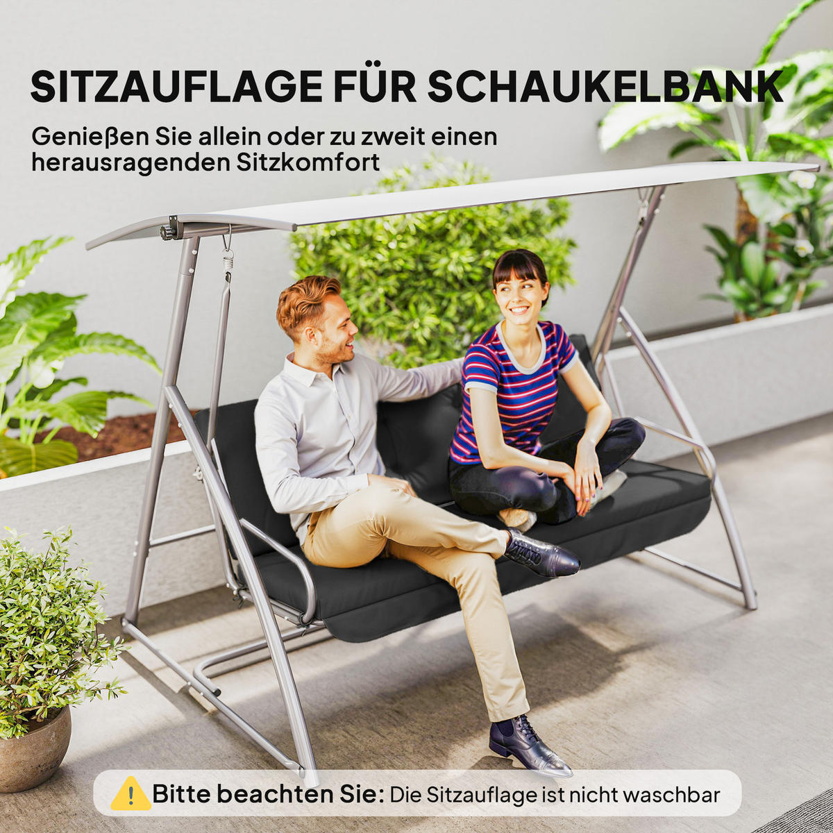 SITZKISSEN Rückenkissen Seitenkissen Dunkelgrau - Dunkelgrau, Kunststoff (100/8/170cm) - Outsunny