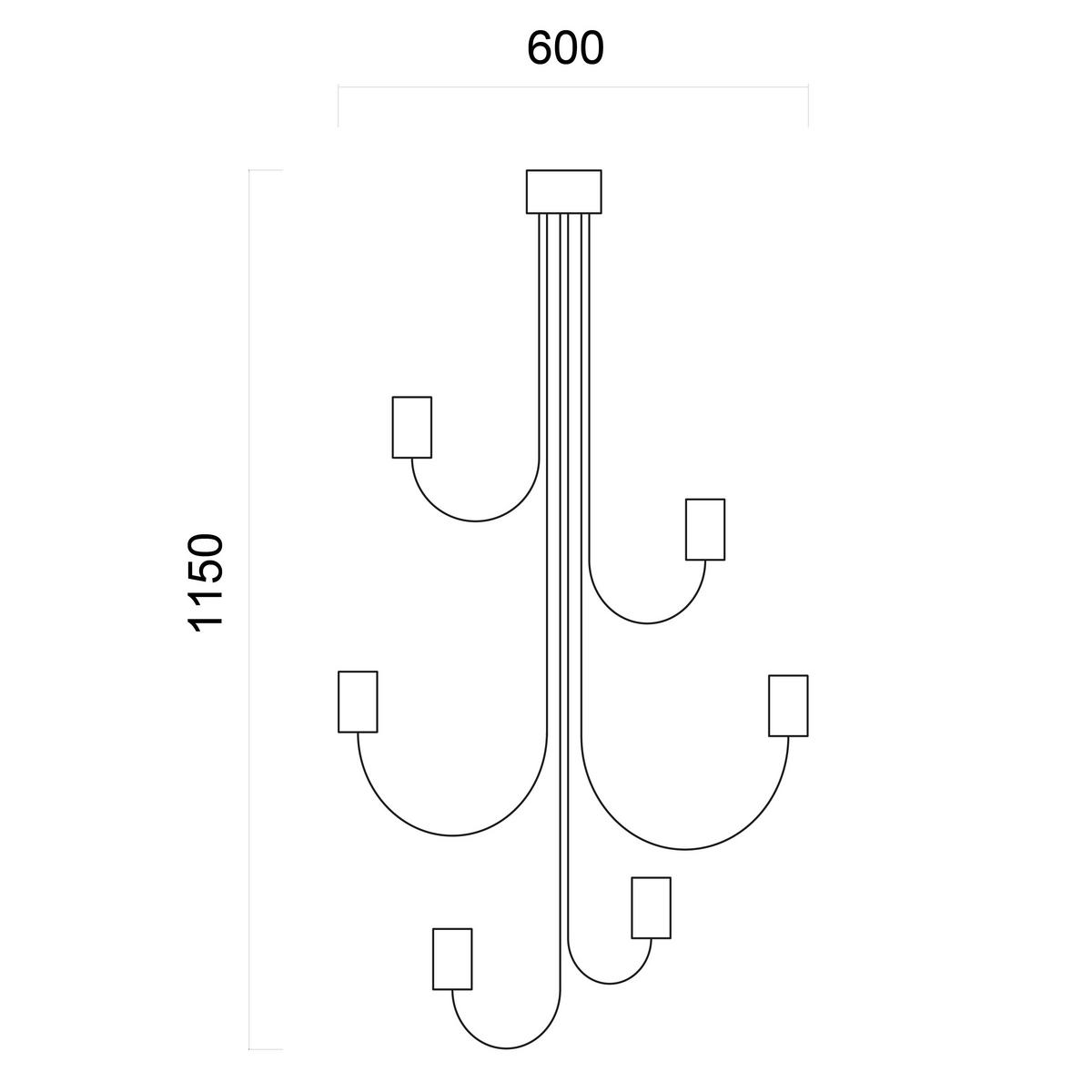 DECKENLEUCHTE America - Weiß, Metall (60/60/115cm) - Lumicom
