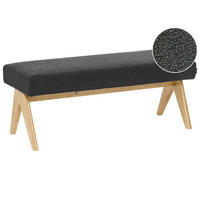 POLSTERBANK Bouclé Schwarz/Hellbraun Tamre - Schwarz, Textil (118/48/46cm) - Beliani