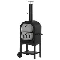 PIZZAOFEN, Kohlenstoffstahl, Schwarz - Schwarz, Metall (54/161/63cm) - Outsunny