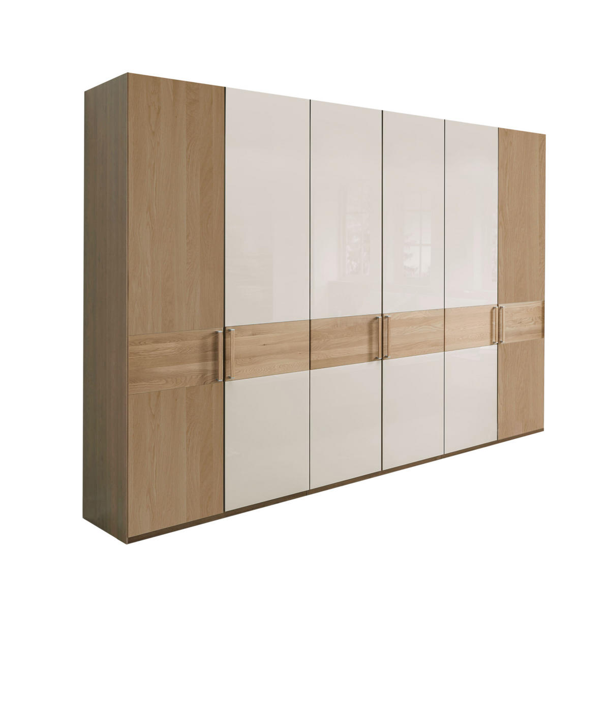 SCHLAFZIMMER Lenvara in Eiche und Champagner 4 teilig mit Drehtürenschrank, Passepartout, zwei Nachttische und Komfortbett - Braun, Holzwerkstoff (80/200/120cm)