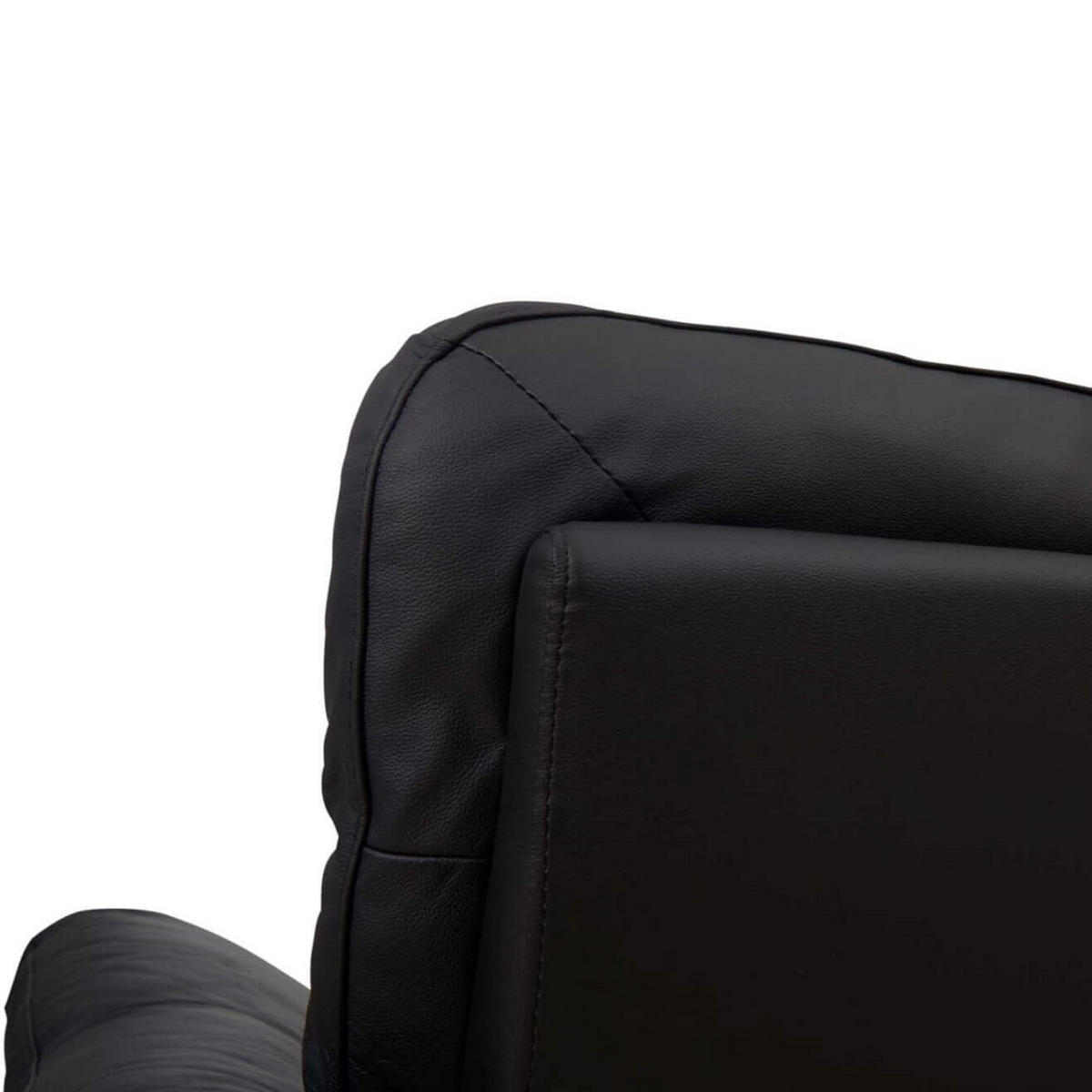 ZWEISITZER-SOFA Echtleder Schwarz - Schwarz, Leder/Metall (162/101/96cm) - Furnhouse