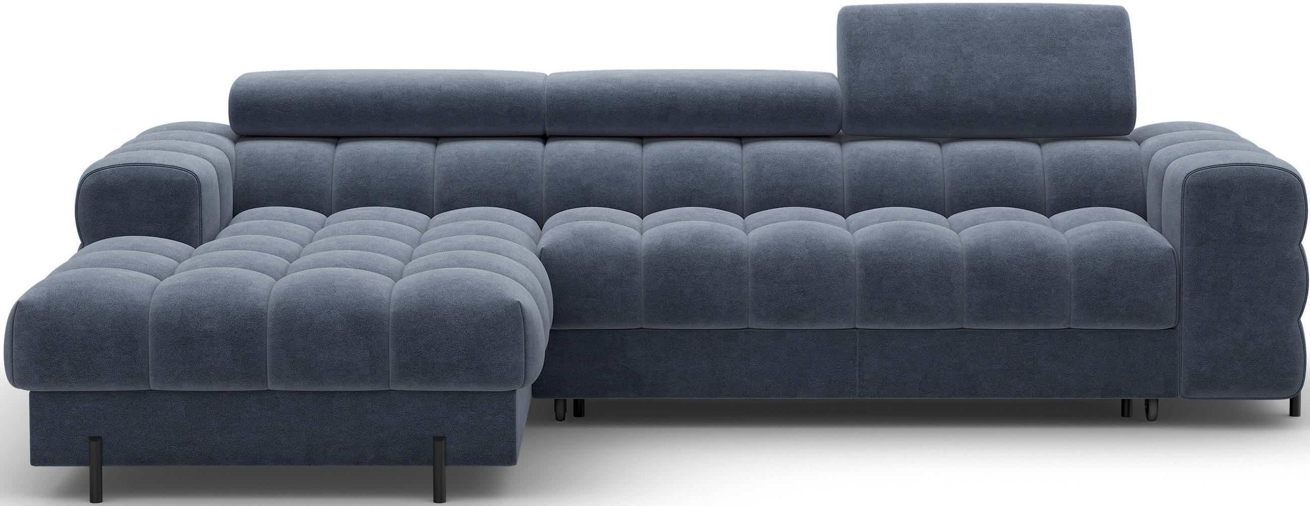 ECKSOFA Neviro L - Anthracite (Aura 40) - Blaugrau, Holzwerkstoff (285/181cm) - Möblo