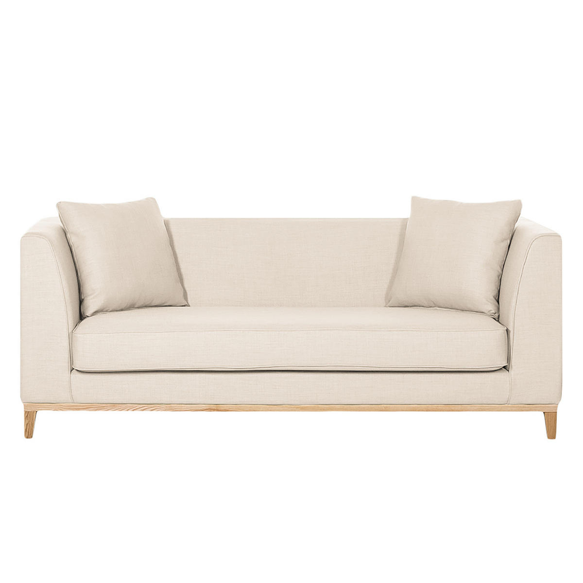 3-SITZER SOFA - Beige, Eichenholz/Textil (201/79/82cm) - home24