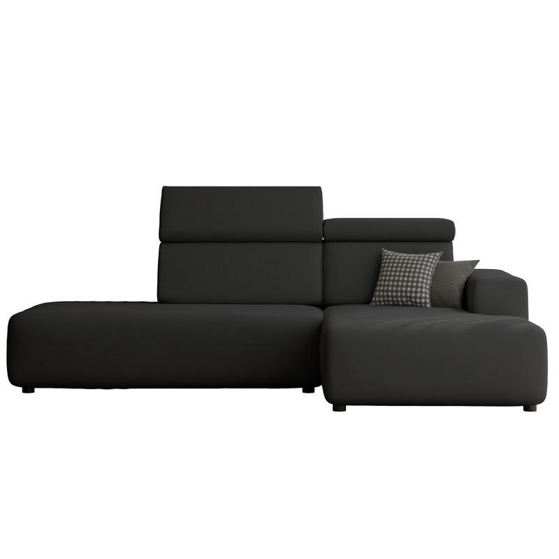 ECKSOFA RICO Rechts, Stoff Anthrazit - Anthrazit, Textil (260/186cm) - Idohome