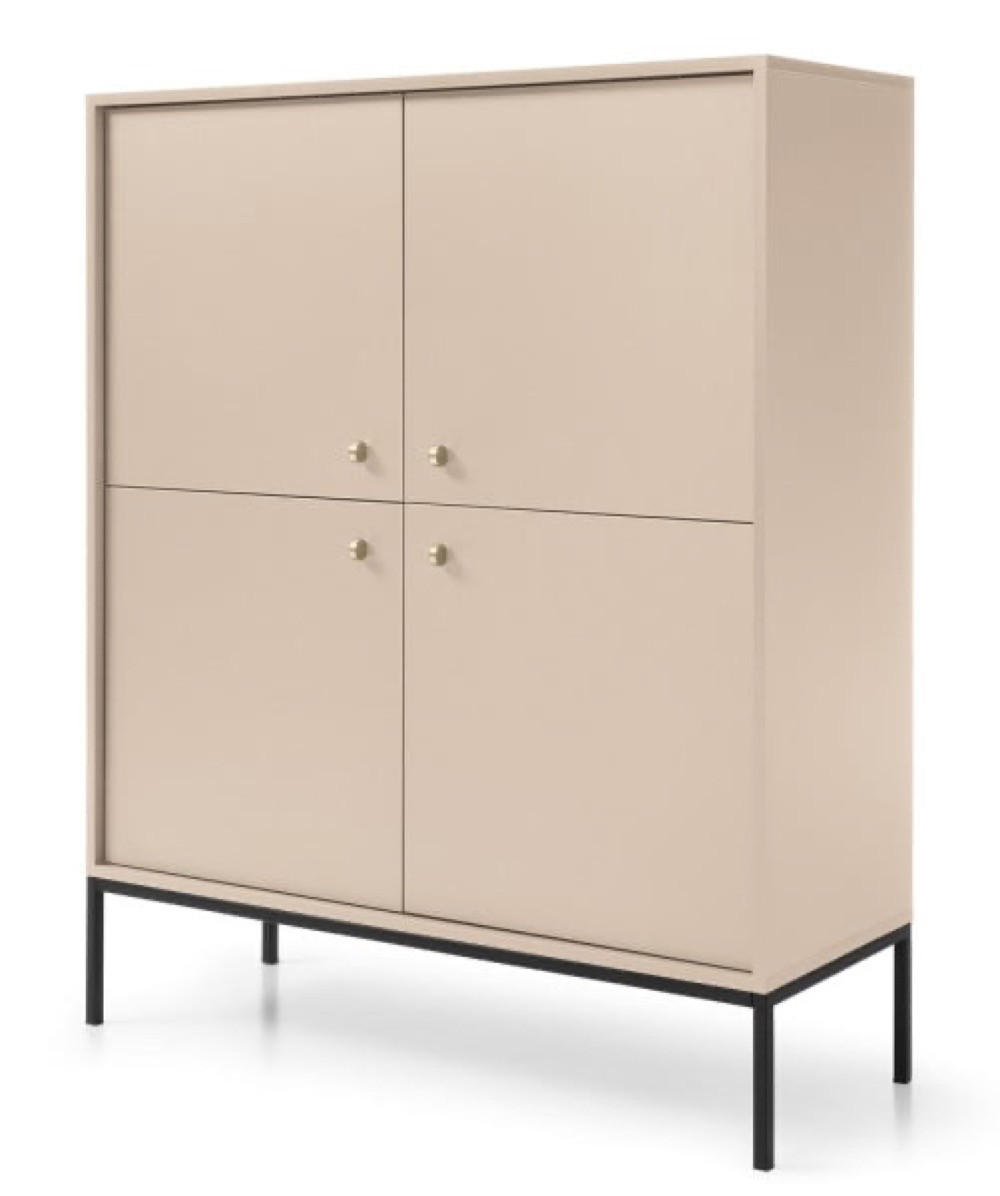 KOMMODE Beige MK104 Mit Schwarzem Gestell - Beige, Holzwerkstoff (103.5/125.5/39cm) - Sepro Meble