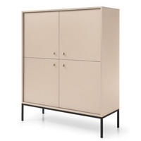 KOMMODE Beige MK104 Mit Schwarzem Gestell - Beige, Holzwerkstoff (103.5/125.5/39cm) - Sepro Meble