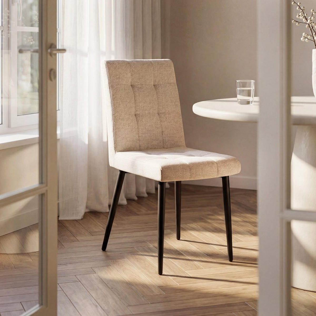 ESSZIMMERSTUHL Leia Beige 44 cm x 92 cm 2er-Set - Beige, Textil (44/92/60cm) - Klast Home