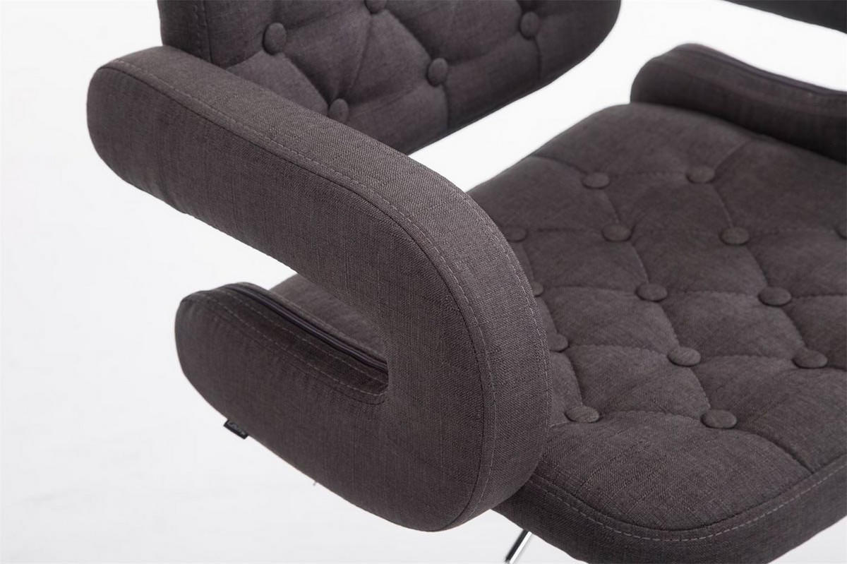 BARHOCKER Dubai, 2er Set, Gestell Metall in Chromoptik, Stoff Dunkelgrau - Chromfarben/Dunkelgrau, Textil/Metall (52/100/55cm) - TPFLiving