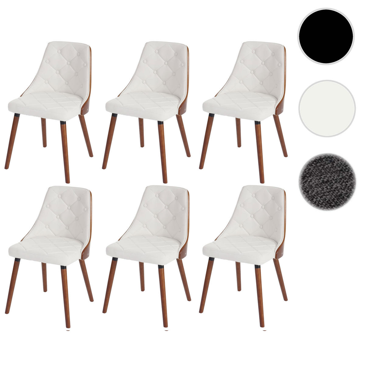 ESSZIMMERSTUHL Weiß 6er-Set - Weiß, Textil (50/82/53cm) - MCW