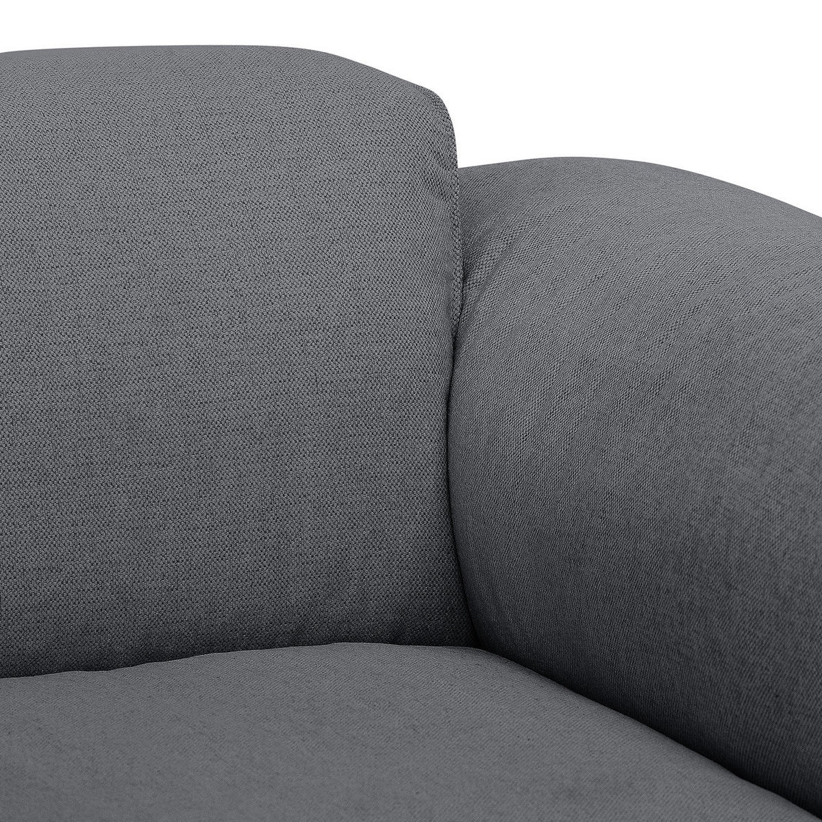 ECKSOFA mit Rundecke - Schwarz/Grau, Kunststoff/Textil (325/260cm) - home24