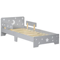 KINDERBETT 140x70 cm DE-14557 mit Sternen- und Mond-Design, inkl. Lattenrost Grau - Grau, Holzwerkstoff (70/140cm) - ComfortXL