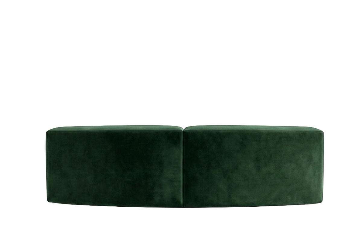 SOFA Round, Velvet-Stoff Bluvel, Grün, GRETA - Grün, Holz (294/70/89cm) - Kaiser Möbel