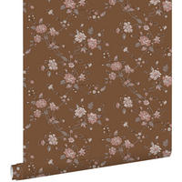 TAPETE Blumen 53 cm x 10.05 m - Braun, Papier (53/1000cm) - ESTAhome