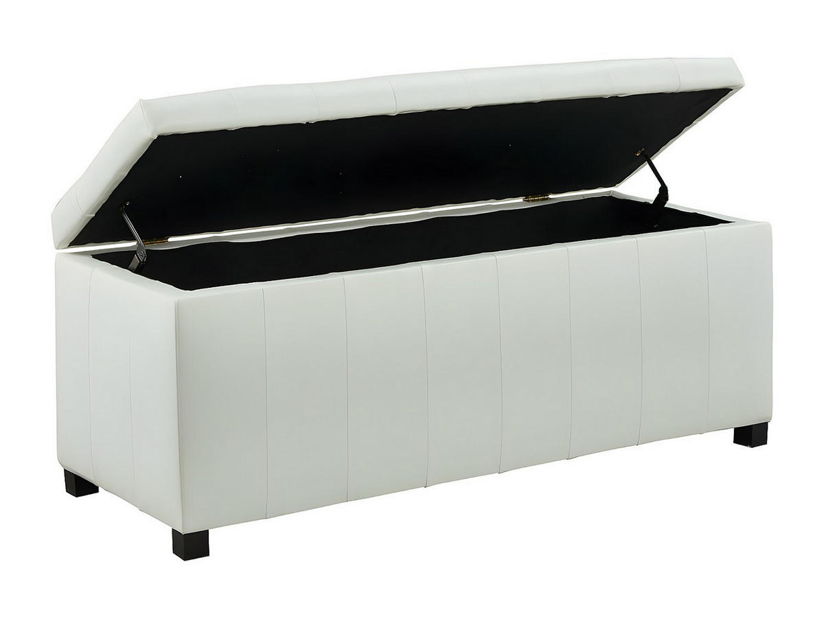 SITZBANK - 1 -Sitzer - Kunstleder - weiß - CONCIERTO - Weiß, Leder (130/49/49cm) - Vente-Unique