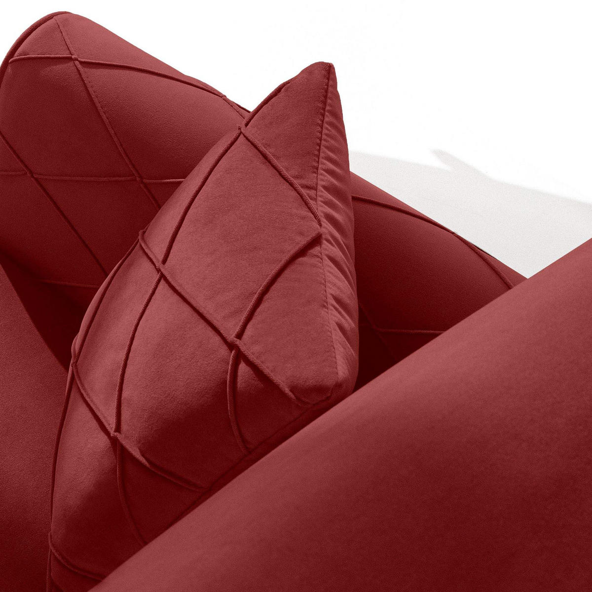 3-SITZER-SOFA GUSTAVO III Sofa 3 Velours, Bordeaux - Bordeaux, Holz/Holzwerkstoff (230/98/98cm) - KONSIMO®