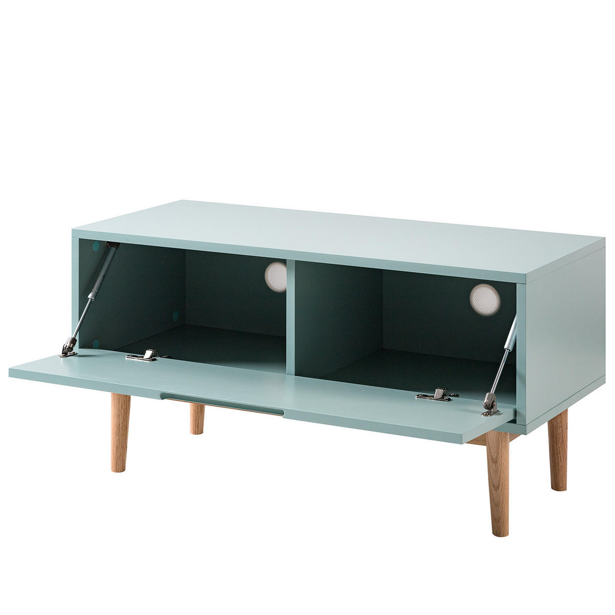 GARDEROBENBANK - Eichefarben/Mintgrün, Eichenholz/Holz (95/49/40cm) - home24