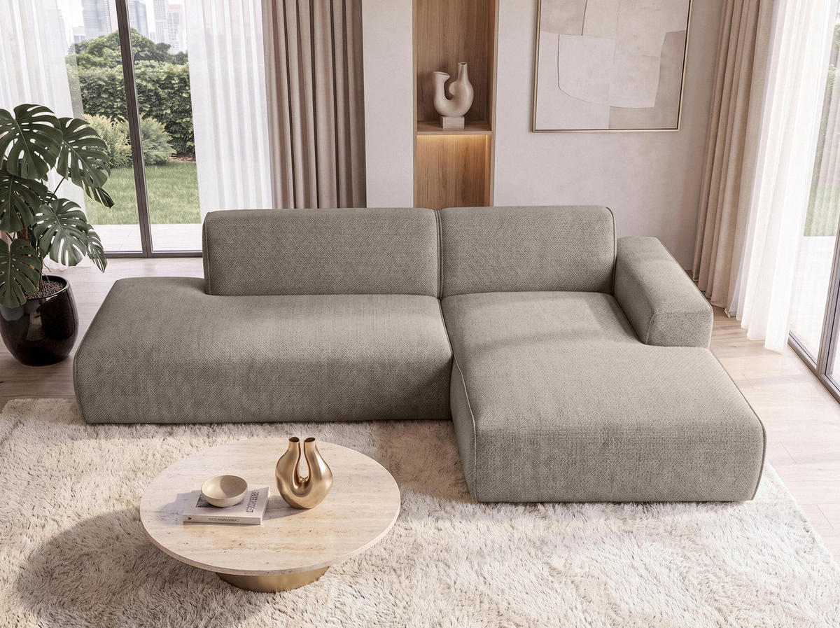 ECKSOFA L Form Didim Duo Braun 288/162/80 cm – stilvolle kleine Eckcouch Rechts - Schwarz/Braun, Kunststoff/Textil (162/288cm) - AX Living