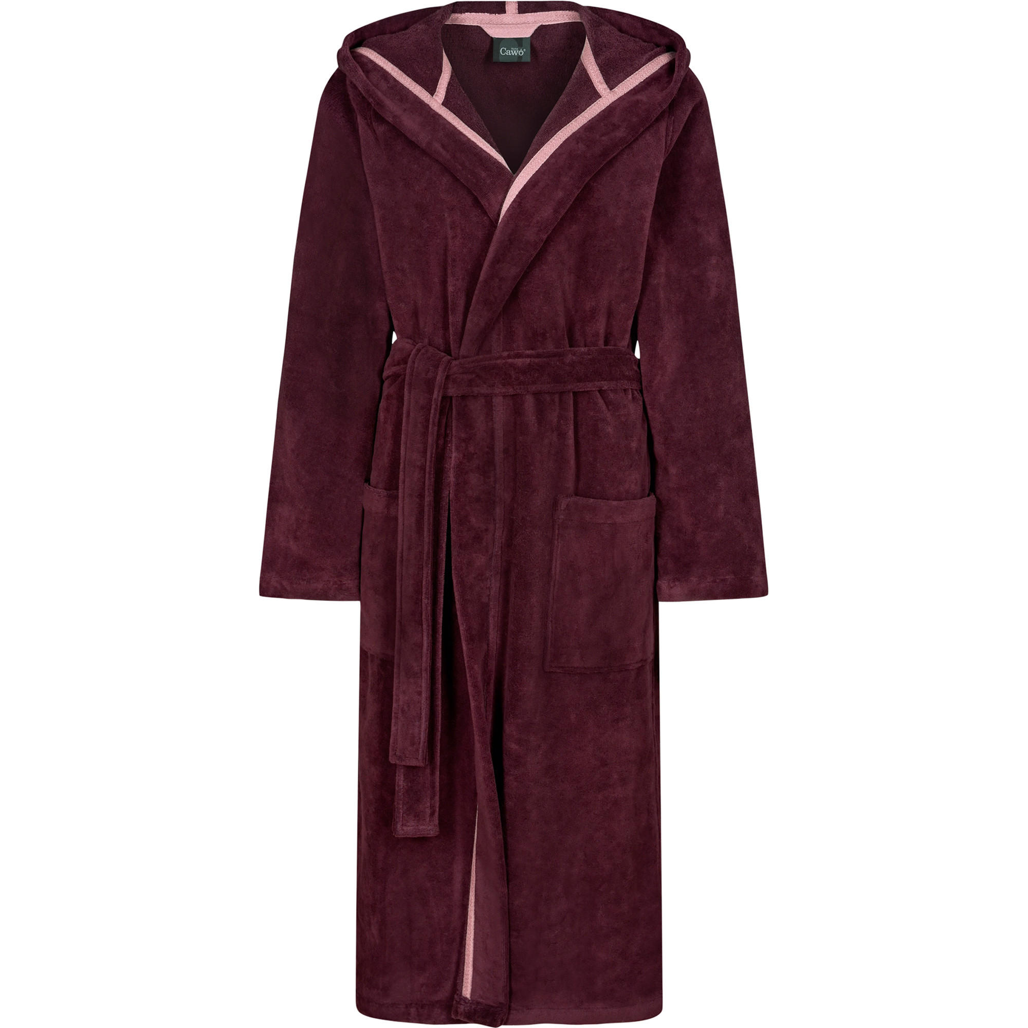 BADEMANTEL DAMEN KAPUZE CAWÖ HOME 825 BURGUND - 88 - Rot, Textil (XSnull) - Cawoe