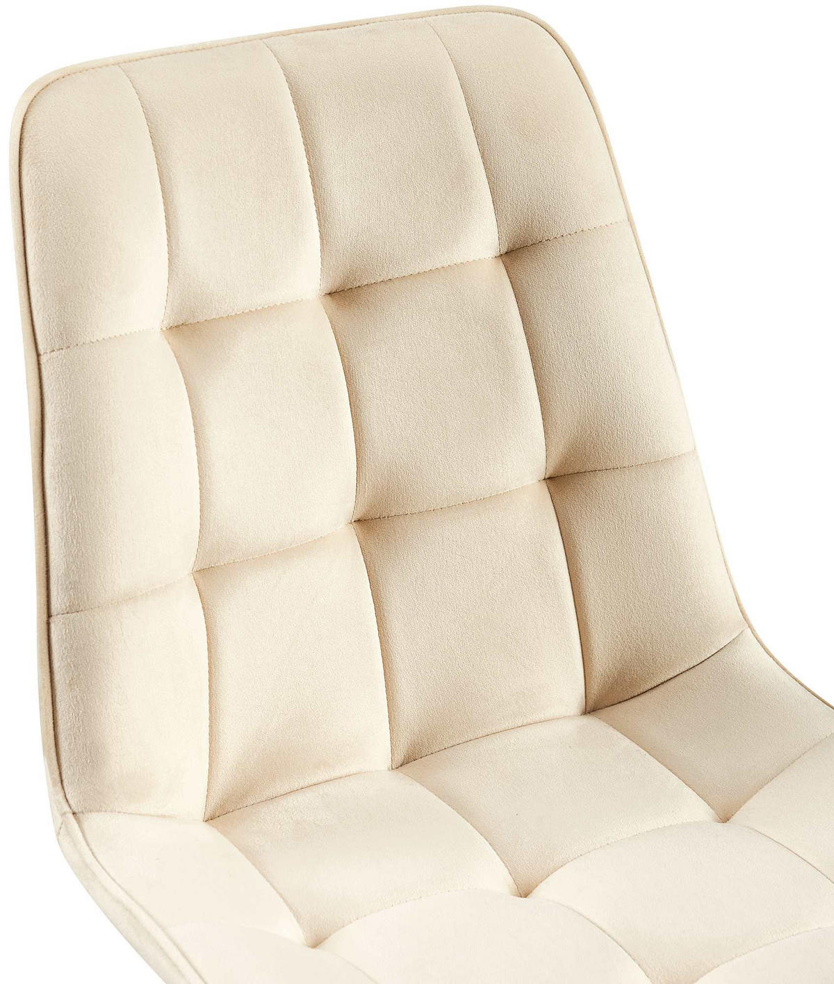 STUHL Samt creme - Creme/Schwarz, Textil/Metall (47/89/61cm) - CLP