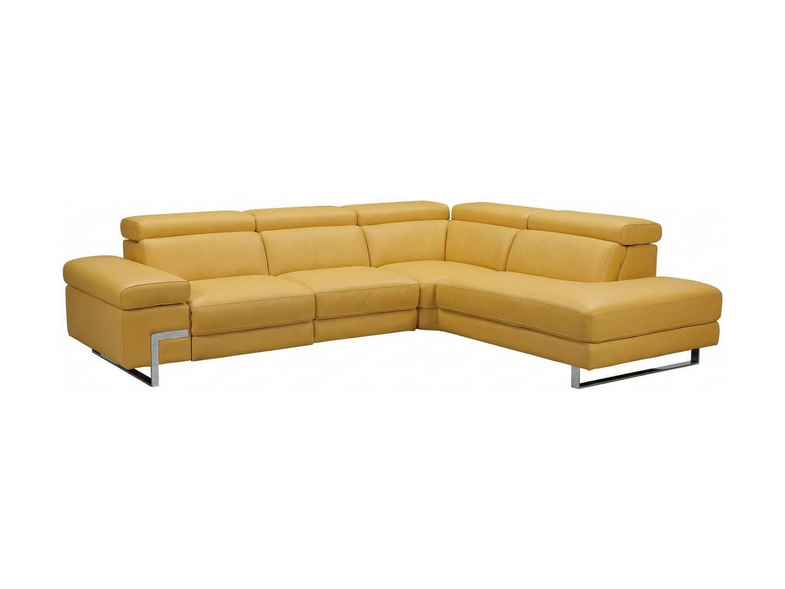 ECKSOFA Opera Echtleder Senfgelb - Gelb, Leder/Metall (269/218cm)