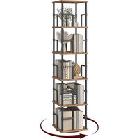 BÜCHERREGAL mit Drehfunktion 5 Ebenen - Braun, Holzwerkstoff (40/160/40cm)