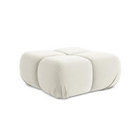 POUF Samt Stoff Beige - Beige/Creme, Kunststoff/Textil (95/41/95cm) - Makamii