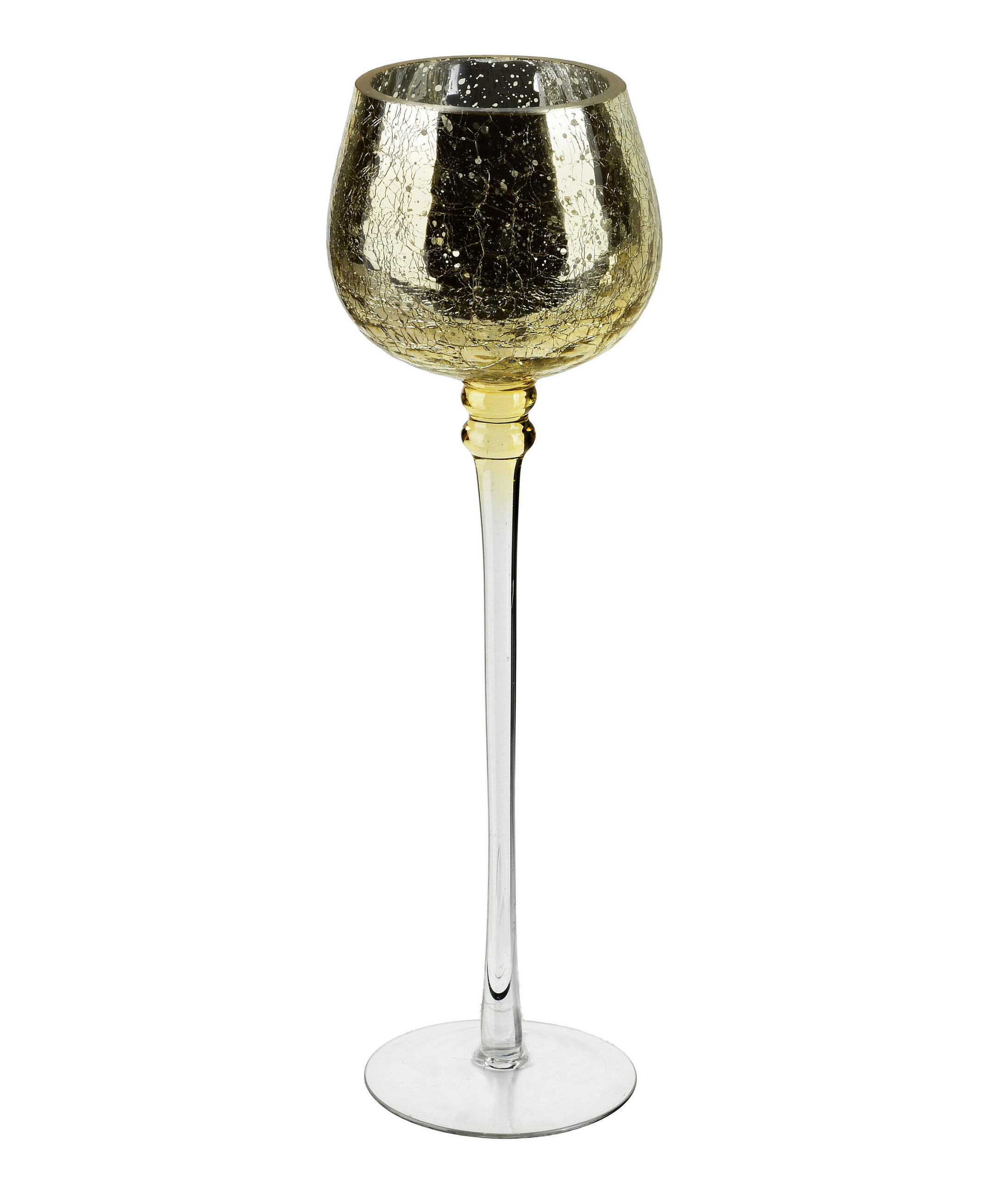 KERZENHALTER Donna Gold 11x11x32 cm Glas - Goldfarben, Glas (11/32/11cm) - Mondex