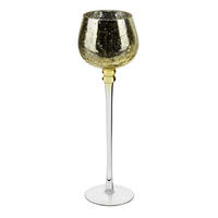 KERZENHALTER Donna Gold 11x11x32 cm Glas - Goldfarben, Glas (11/32/11cm) - Mondex