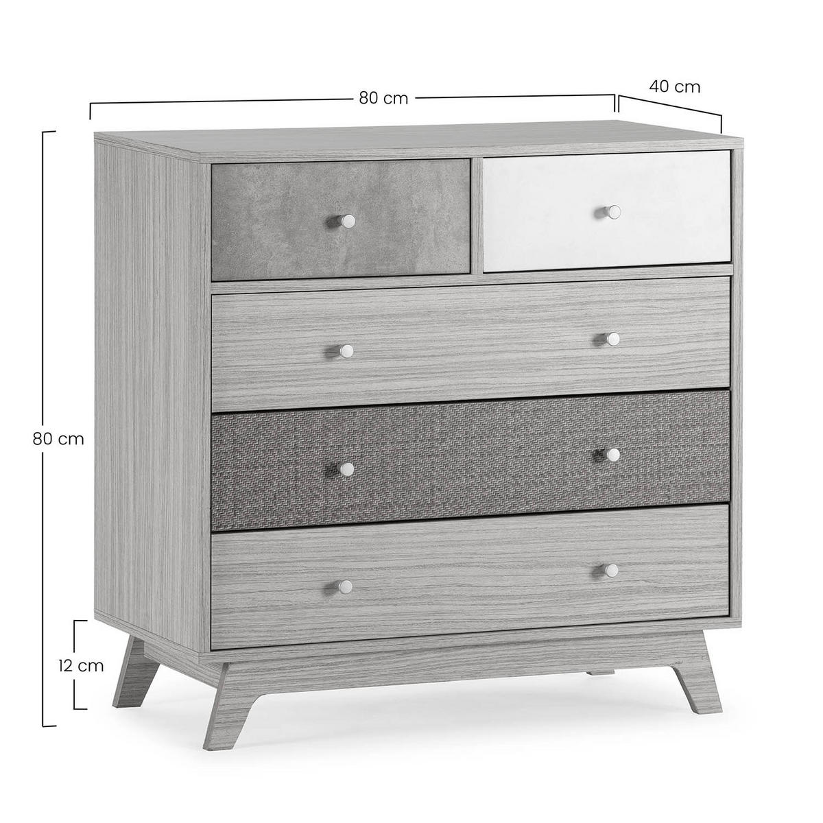 KOMMODE Maia 80/40/80 - Multicolor, Holzwerkstoff (80/80/40cm)