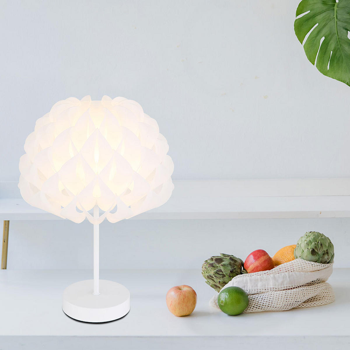 LED TISCHLEUCHTE Irene Weiß Metall - Weiß, Metall (25/25/35cm) - Globo Lighting