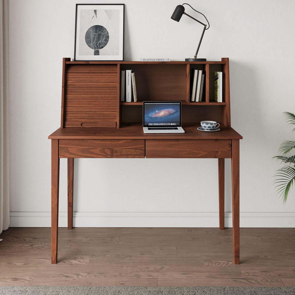 SCHREIBTISCH ALISA Kastanie - Kastanienfarben, Holz (54/114/122cm) - IDIMEX