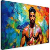 WANDBILD mann abstrakt bunt - Multicolor, Textil (60/40cm) - Feeby