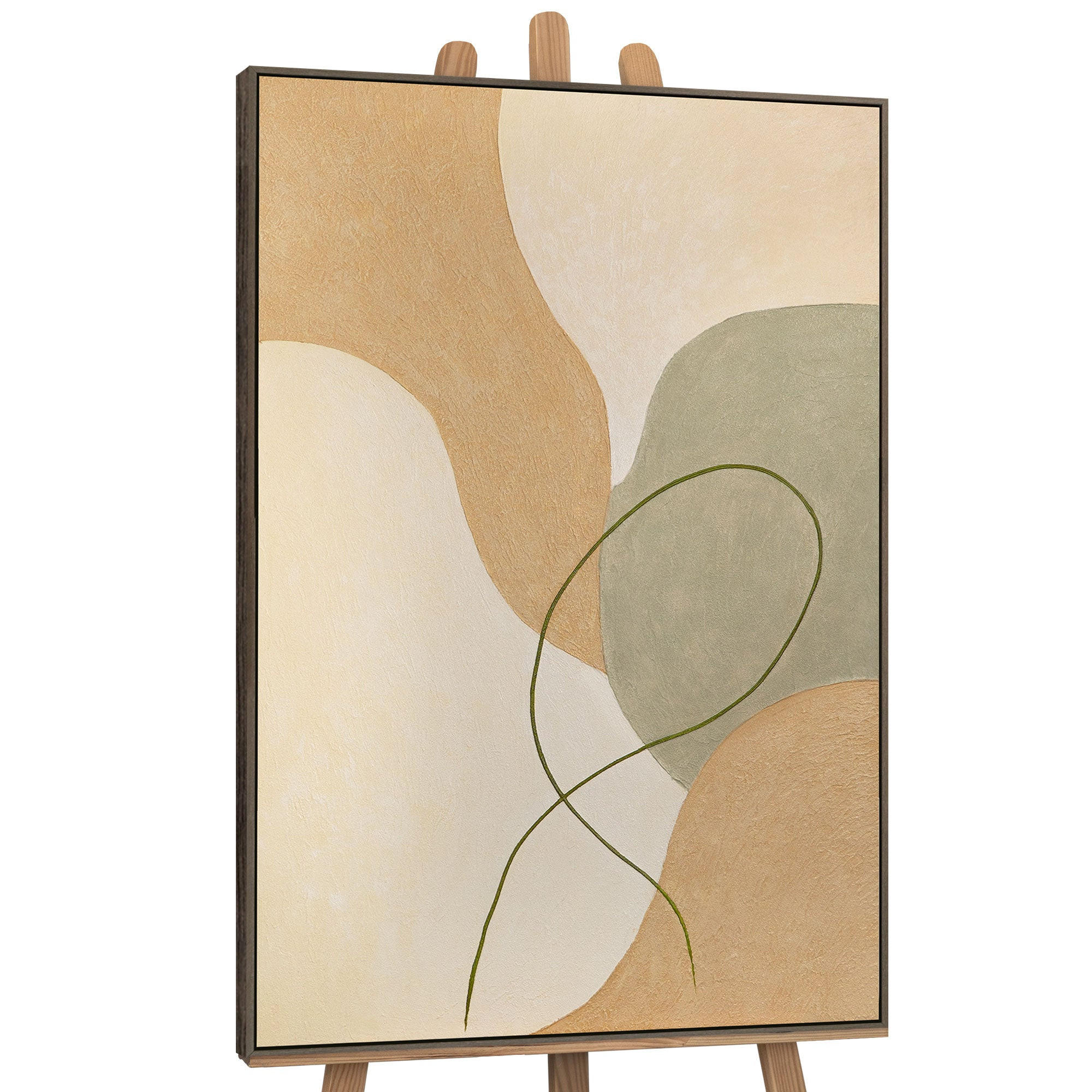 GEMÄLDE Verflechtung Schattenfugenrahmen Grau 120x80 cm - Grau, Holz (120/80cm) - YS-art gallery