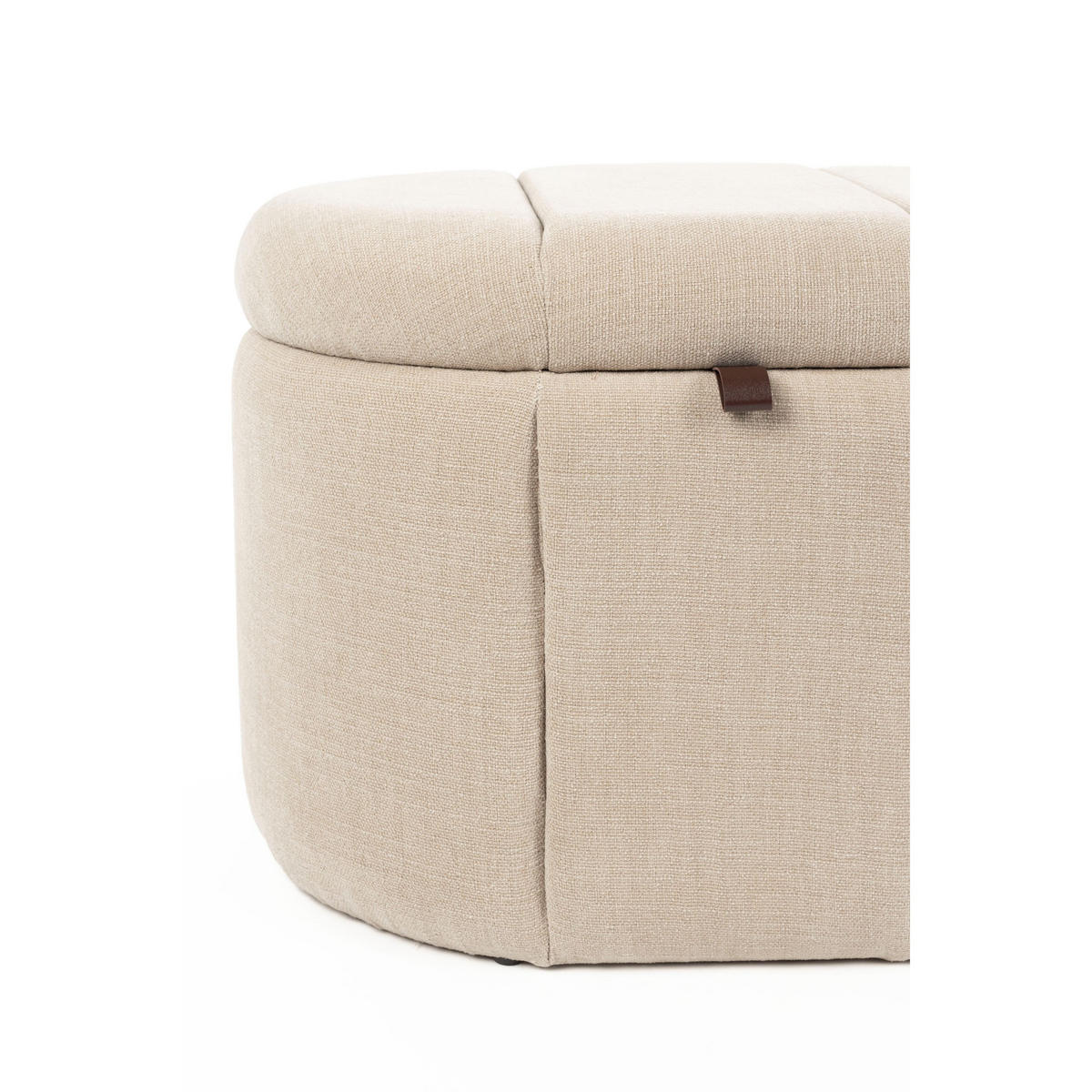 BANK Puffy mit Stauraum Beige M - Beige, Kunststoff (60/44/44cm) - Zuiver