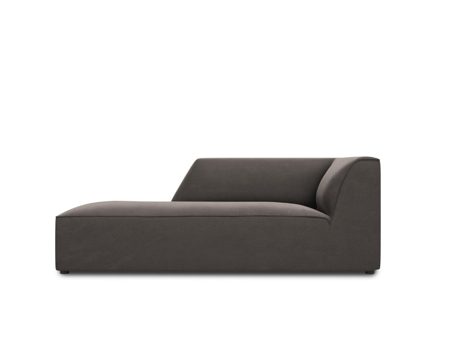 CHAISELONGUE links Ruby aus Samt dunkelgrau - Dunkelgrau, Textil (93/69/180cm) - Micadoni