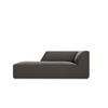 CHAISELONGUE links Ruby aus Samt dunkelgrau - Dunkelgrau, Textil (93/69/180cm) - Micadoni